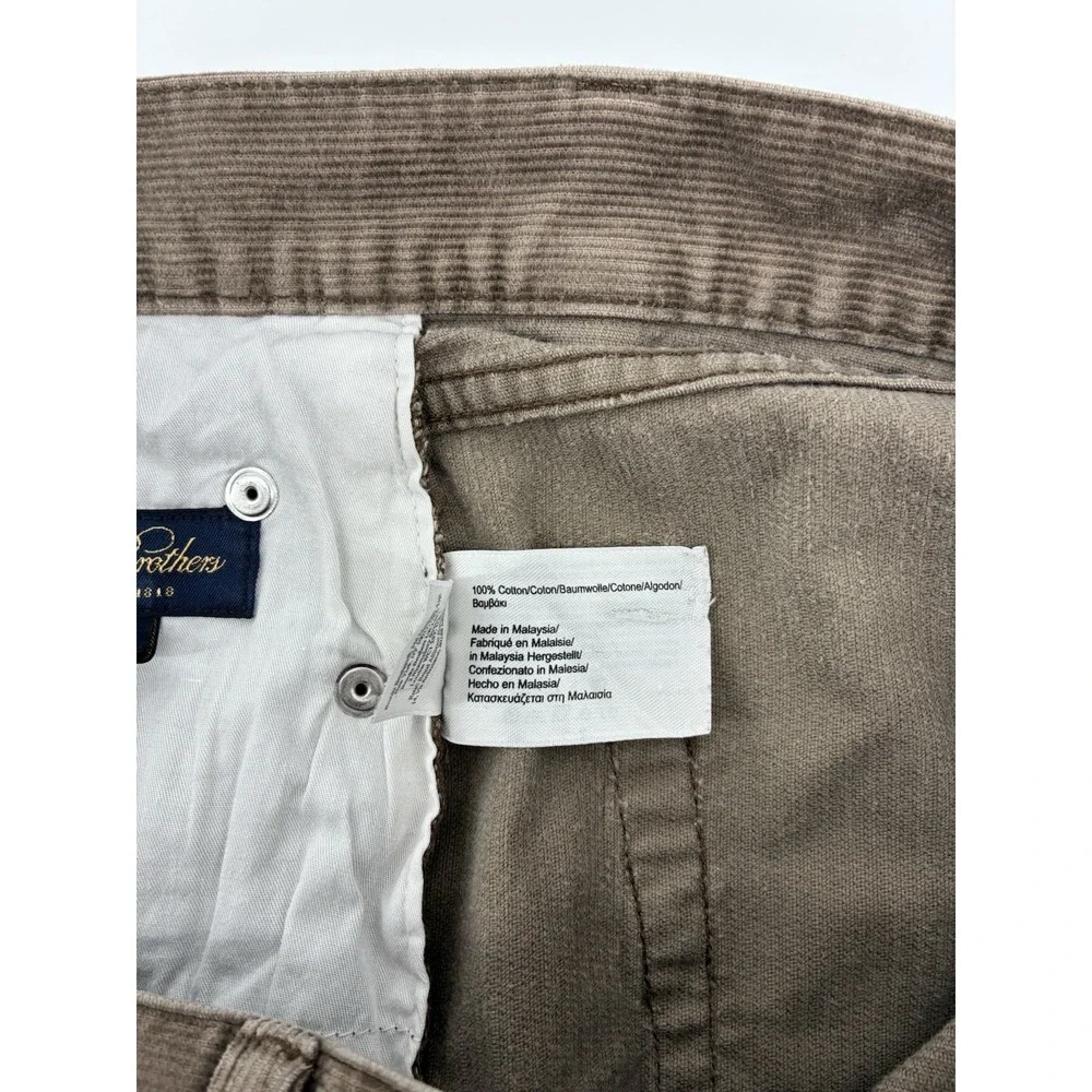 Brooks Brothers Corduroy Pants Men 34x31 Hudson Brown Flat Front Chino - Picture 5 of 7